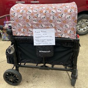 Wonderfold W4 Luxe purple skull full canopy cover 50spf